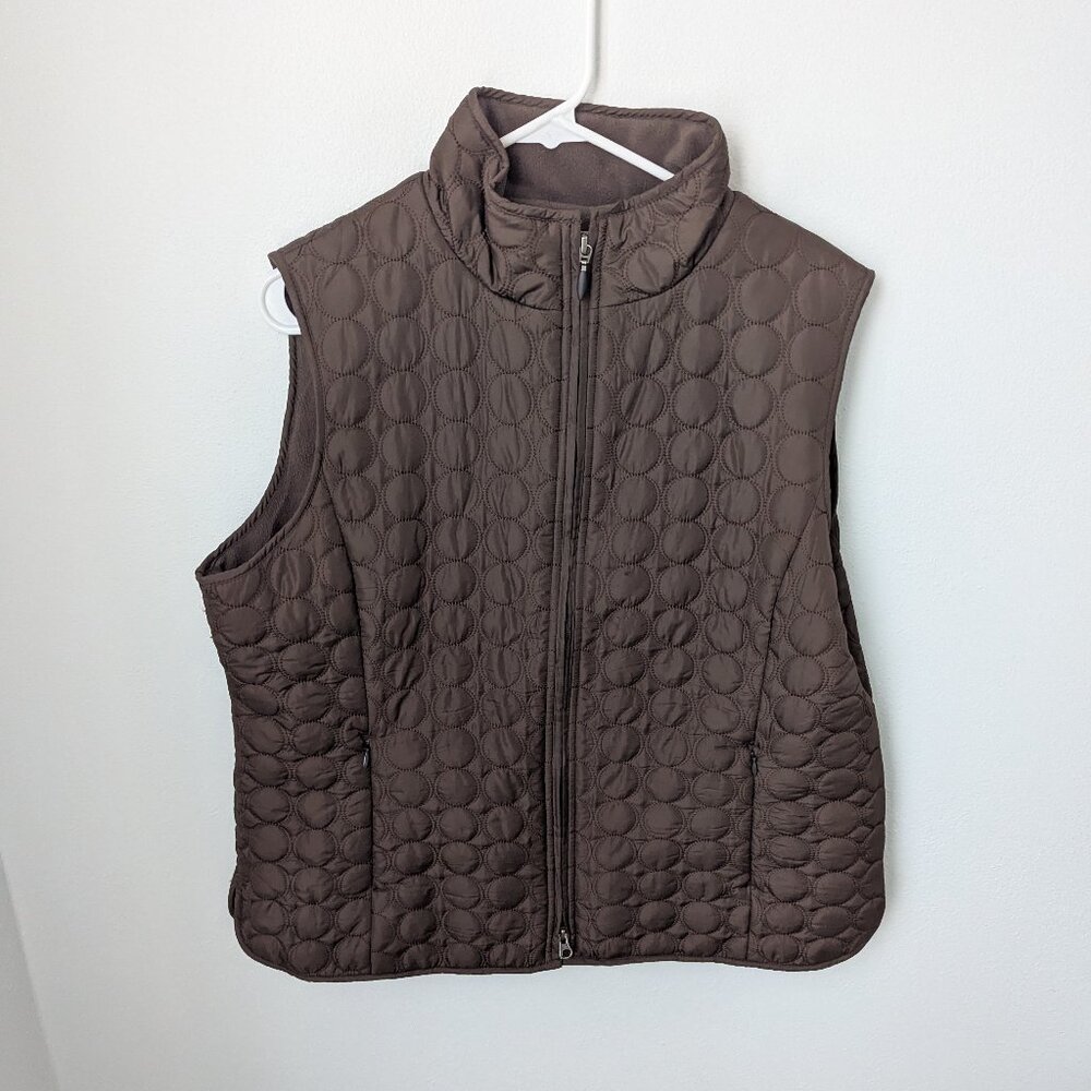 Aventura Women's Circular Brown Quilted Vest, XL